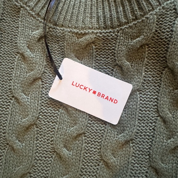 Olive Green Cable Knit Sweater Dress L - Picture 4 of 6